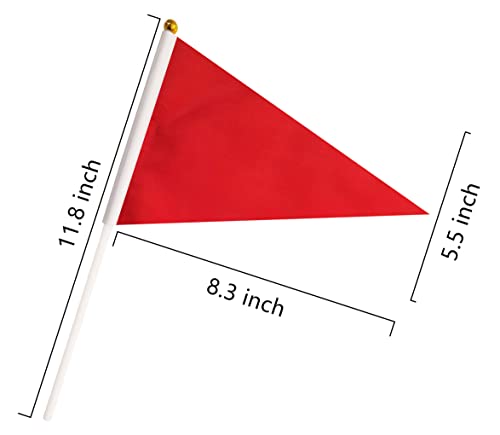 50 Pack Red Pennant Small Mini Flags On Sticks,Hand Held Solid Red Pennant DIY Graffiti Flag,Party Events Celebration,School,Grand Opening,Kids Birthday,Sports Clubs,Flower Pot - color: red