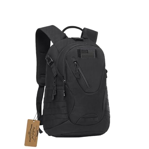 15L Motorcycle Backpack Tactical Bag Rucksacks for Outdoor Camping Trekking Hunting with Patch - color: Black