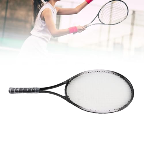 Drfeify 27 Inch Tennis Racket with Lightweight Aluminium and Ergonomic Handle for Adults and Beginners - color: Black