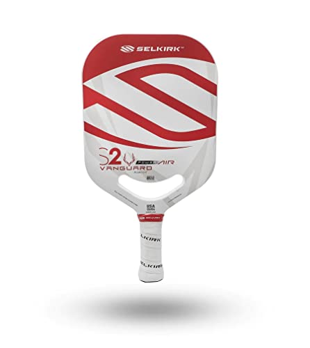 Selkirk Sport Vanguard Pickleball Paddle | Choose The Vanguard Power Air, Vanguard Pro or The Vanguard Control | Carbon Fiber Pickleball Paddles | 360 Proto Molding & Flexfoam Perimeter - color: Power Air | White & Red |Midweight, size: Midweight | S2