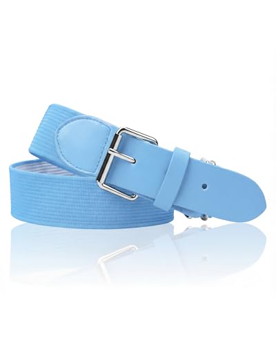 STELLE Baseball/Softball/Fastpitch Belt Girls Sports Elastic Adjustable Boys Uniform Belts Youth and Adult Sizes - color: Sky Blue, size: Youth