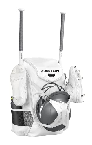 Easton | Ghost NX Backpack Equipment Bag | Adult | Fastpitch Softball | Team Logo Panel | Multiple Colors - color: White