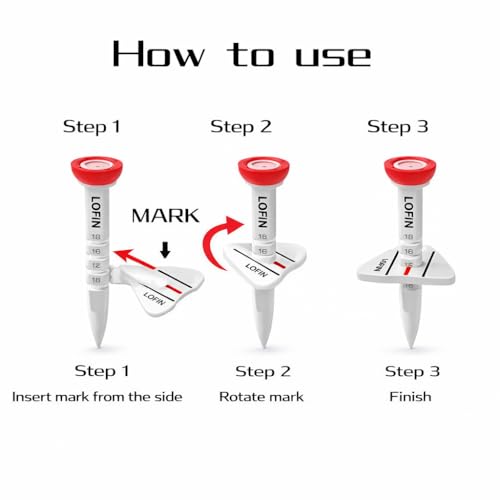 LOFIN Adjustable Height Golf Tees (4-Pack, 35–55mm) – Reusable Plastic Golf Training Tees for Consistent Distance, Durable Practice Tees for Drivers & Woods