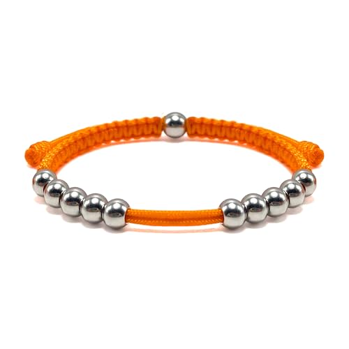 Golf Stainless Steel 10 Beads Score Counter Bracelet, Golf Stroke Count Bracelet, Resizable and Easy to Adjust Golf Round Scoring Tracker, Durable and Stylish Golf Accessory - color: Orange