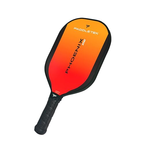 Paddletek Phoenix G6 Pickleball Paddle | Professional Pickleball Paddles with Honeycomb Core, Polycarbonate Surface, Graphite PolyCore & High Tack Performance Grip | USAPA Approved - color: WILDFIRE (Red)