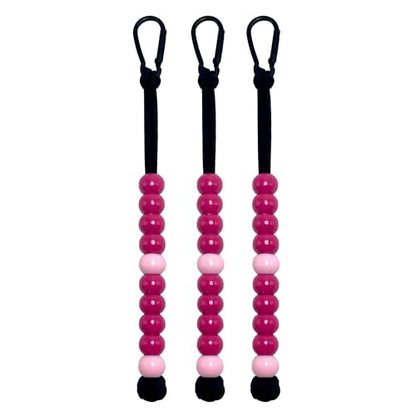 Pack 3pcs, Golf Beads Count Stroke Score Counter, Durable 550 lbs Paracord String with 10 Beads, Easy Scorekeeping, Hand-Braided with Clip - style: Pack 3pcs - Pink