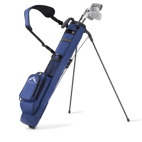 uniHimal Golf Lightweight Stand Carry Bag– Easy to Carry and Durable Pitch n Putt Golf Bag for The Driving Range, Par 3 and Executive Courses–31.5 inches Tall - color: Blue