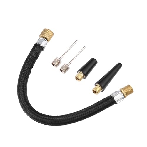 1 Set Portable Air Pump with Inflation Needle Tapered Nozzles Extension Hose for Bicycle Wheel Tire Inflator Auto Replacement Parts