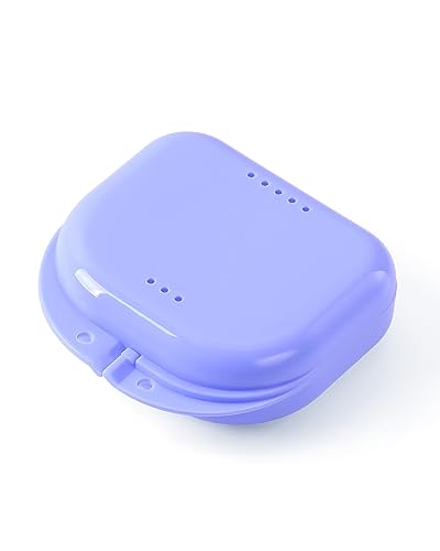 JMU Retainer Case with Vent Holes, Mouth Guard Case Dental Storage Container (Purple) - color: Purple
