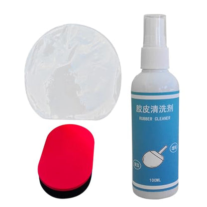 Pong Paddle Rubber Cleaner - 100ml Racket Care Agent with Sponge,Cleans Dust, Oil Stains, Sweat from The Rubber to Maintain Its Good Grip and Elasticity