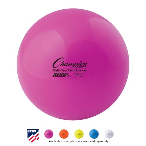 Champion Sports Field Hockey Balls – NFHS Approved, High-Visibility Regulation Balls, 12-Pack - color: Pink (Pack of 12)