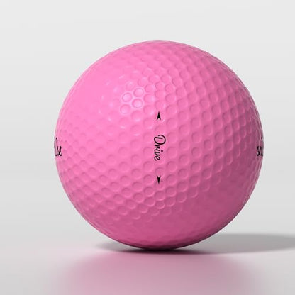 GREENPULSE Drive+ Distance Golf Balls – 2-Piece, Soft Feel with Low Spin Design for Maximum Distance - color: Pink, size: 12 Pack
