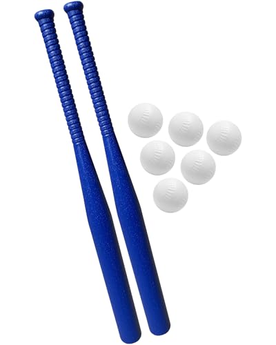 BAMMAX Backyard Baseball Set Includes (2) 32" Plastic Bats & (6) Plastic Baseballs | Great for Backyard Games & Parties | Safer Alternative to Kids Baseball Bats | Great for 3-10 Years Kids