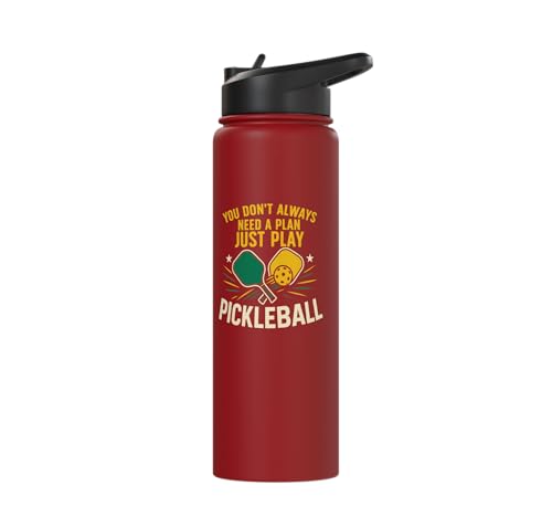 Funny Pickleball Paddle You Don't Always Need A Plan Just Stainless Steel Insulated Water Bottle - color: Red