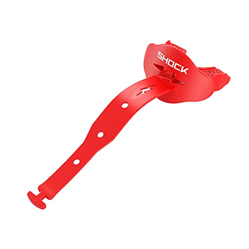 Shock Doctor Bolt Lipguard, Adult Mouth Guard Football with Strap. Mouthguard One Size Fits All - color: Red