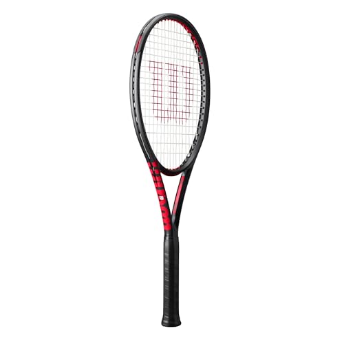 Wilson Clash 100 V3 Strung Adult Performance Tennis Racket - Grip Size 2-4 1/4", Strung with Sensation 16 Natural at Mid Range Tension - size: Grip Size 2 - 4 1/4"