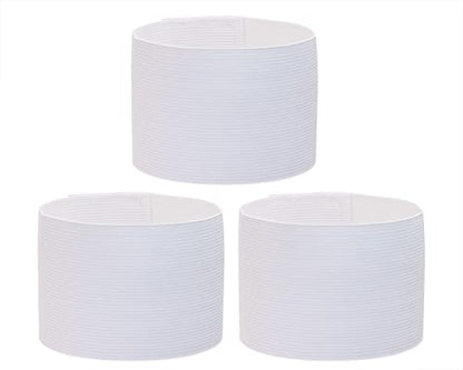 ONLYKXY 3PCS Captain Armbands 7x32.5CM/2.75x12.79inch Adjustable Leader Armband Team Sport Armband for Soccer Basketball Volleyball School Team Competition Coach Players Wrist Arm Bands - color: White