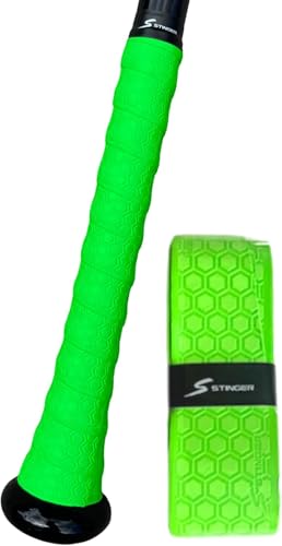 Stinger Sports Premium Polymer Bat Grip (Baseball and Softball) - color: 3-Pack: Optic Green