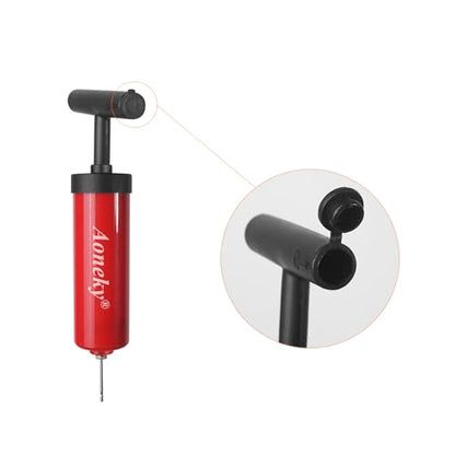 Aoneky Mini Hand Pump for Sports Balls - Portable Air Pump with Needle Storage, Compact Design for Basketball, Soccer, Football, Volleyball | Needle Included