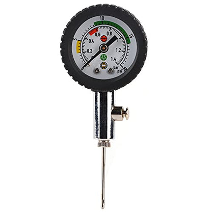 Ball Pressure Gauges, Portable Ball Pump with Pressure Gauges Heavy Duty Metal Air Pump Measurement with Inflation Needles Valve for Football, Soccer, Basketball, Volleyball