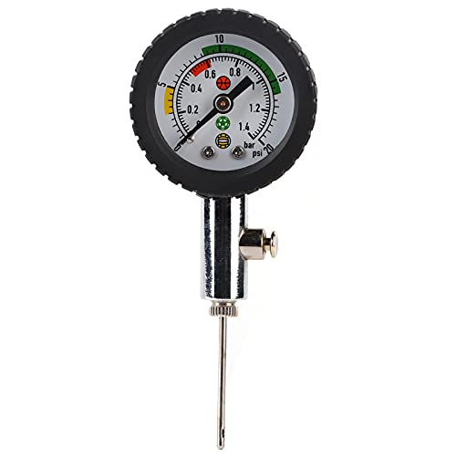 Football Pressure Portable Metal Texture Inner Measurement Tool for Soccer Ball, Basketball, Football, Volleyball with Inflation Needle for Sport Fans