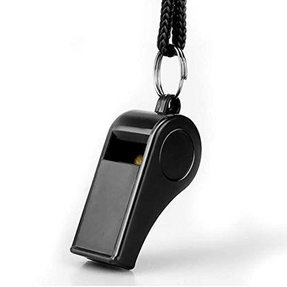 Whistle, 2 Packs Plastic Sports Whistles with Lanyard, Loud Crisp Sound Whistle Ideal for Coaches, Referees, and Officials - color: Black