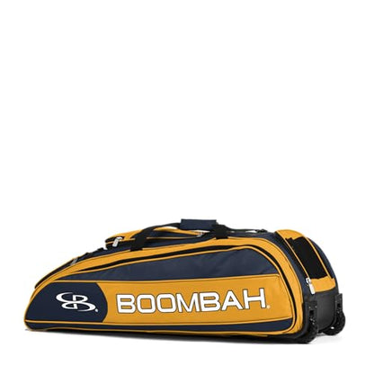 Boombah Beast Rolling Bat Bag - Multiple Color Options - Holds 8 Bats, Glove and Shoe Compartments - color: Navy/Gold