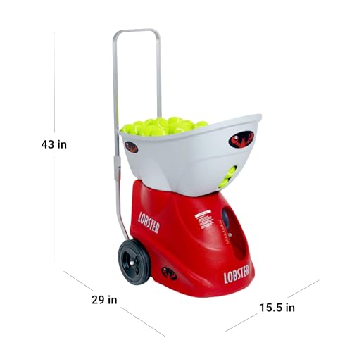 LOBSTER Sports Elite Tennis Ball Machine - Auto Portable Tennis Ball Launcher, Preloaded & Custom Drills, Spin Control, Lob Elevation Switch, Ball Speed (up to 80MPH), with Multi-Function Remote - style: Elite Liberty