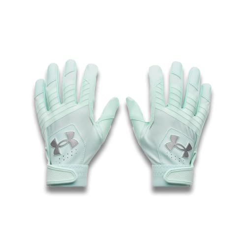 Under Armour Boys Youth Clean Up Baseball Gloves - color: (791) Aqua Float / Aqua Float / Metallic Silver, size: Medium