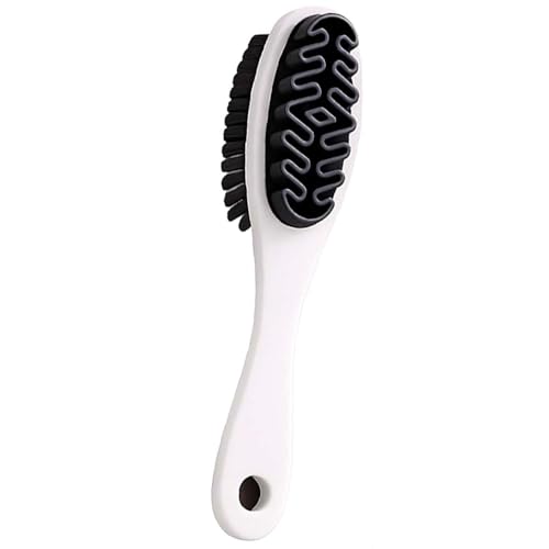 Suede Shoe Brush and Eraser,2 in 1 Scrub Suede Shoe Brush, Rubber Polish Eraser with Soft Plastic Bristles for Nubuck Cleaning (White Handle/1pcs) - color: White Handle/1pcs