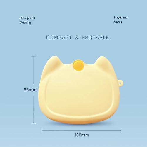 Silicone Retainer Case with Lanyard, WINDSIUUU Portable Cute Travel Retainer Holder Braces Aligner Case with Vent Holes Aligner Retainer Cases for Girls Women Kids Travel Denture Night Guard Container - color: Yellow