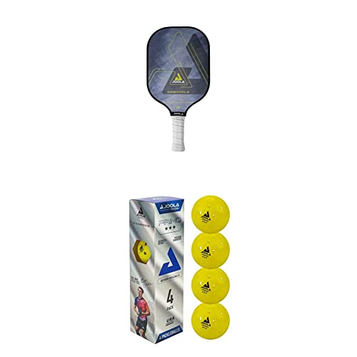 JOOLA Essentials Performance Pickleball Paddle + JOOLA Primo Pickleball Balls - 4 Pack