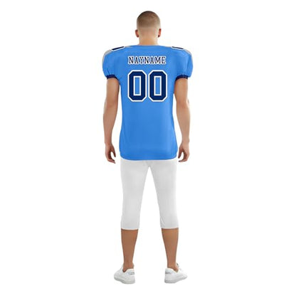 Youth Football Practice Jersey, Custom Blank Kids Practice Football Uniform Sportswear for Boys Training Games - color: Navy Blue Red
