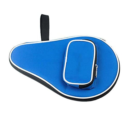 Table Tennis Racket Case Cover Paddle Carry Bag with Ball Storage Pocket Paddle Bat Cover Carry Bag - color: blue