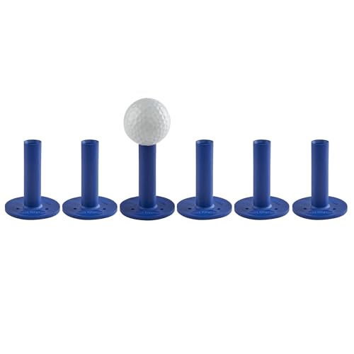 TH Golf Premium Rubber Golf Tees – Pack of 6 – Durable, Long-Lasting Tees in Multiple Sizes & Colours for Drivers, Woods & Irons - style: 65mm Blue