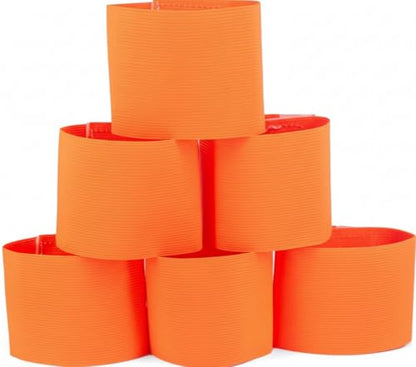 Captain's Armband Soccer Football Rugby Captain Armbands for Youth and Adult,Anti-Drop Design - Pack of 6 - color: 6 Orange /No C