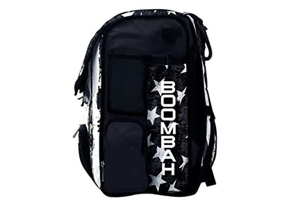 Boombah Mini Superpack Youth Bat Pack: USA Stars & Stripes Black Ops Black & White, Baseball & Softball Bag with 2 Bat Sleeves and Shoe Compartment