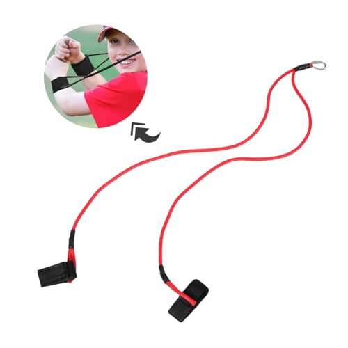 FAVOMOTO Baseball Swing Trainer Band Resistance Arm Band for Batting Practice Red Softball Baseball Training Equipment for Hitting Strength and Swing Mechanics Improvement