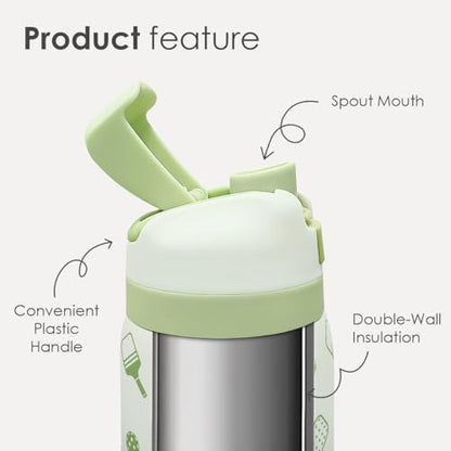 Pickleball Insulated Stainless Steel Water Bottle with Straw for Sports and Travel, 32oz, Gifts for Pickleball Lover Women Girls Friends Teens Birthday Christmas - color: Pickleball