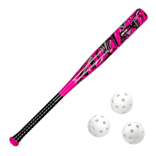 Ortiz34 Bat & Ball Set - Graffiti Plastic Bat & Ball Homerun Set- David Ortiz Backyard Baseball Set for Youth, Kids, Teenagers, Adults (Bat & Ball Set, Blue) - color: Pink, style: Bat & Ball Set