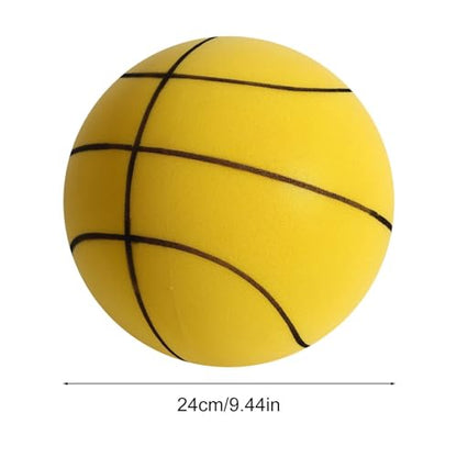 Silent Basketball - Indoor Quiet Training Ball, High-Density Foam, Low Noise, Highly Elastic, Easy to Grip - color: Yellow, size: Oversized [24cm-7#]