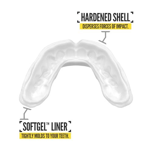 2 Pack Nxtrnd Rush Dual Layer Mouthguard, Custom Fit Sports Mouthpiece for Football, Boxing, MMA, Basketball, Hockey, Lacrosse, Youth & Adult (Black & White Fangs) - color: Black & White Fangs