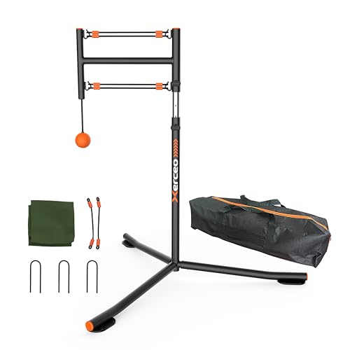 Youth Baseball Swing Trainer, Adjustable Height Batting Trainer with Auto Reset, High-Density Feedback Ball, Easy Setup Baseball Training Equipment for Kids Backyard Hitting Practice