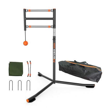 Youth Baseball Swing Trainer, Adjustable Height Batting Trainer with Auto Reset, High-Density Feedback Ball, Easy Setup Baseball Training Equipment for Kids Backyard Hitting Practice