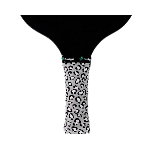 Funky Ace - Patterned Tennis Racket/Pickleball Paddle Overgrip - Non-Slip, Quick Dry, Pre-Cut - Performance Grip Tape - Adjustable Length Pickleball Overgrip Tape - color: Fancy Footwork - Gray