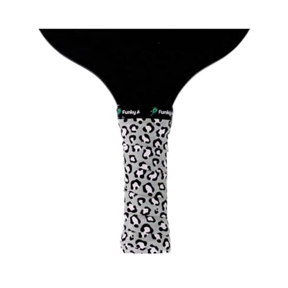 Funky Ace - Patterned Tennis Racket/Pickleball Paddle Overgrip - Non-Slip, Quick Dry, Pre-Cut - Performance Grip Tape - Adjustable Length Pickleball Overgrip Tape - color: Fancy Footwork - Gray