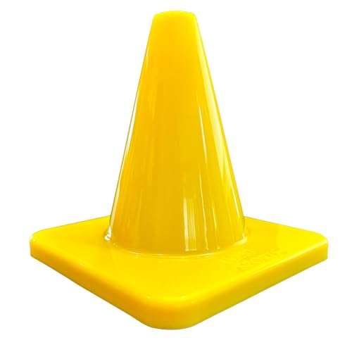 LVL10 Pro Training Cones - 6" Soccer Training Cones for Sports - for Basketball, Football, Basketball and Agility Drills - Soccer Field Markers That Won't Crack, Slide or Fly - color: Yellow, style: 12 Pack