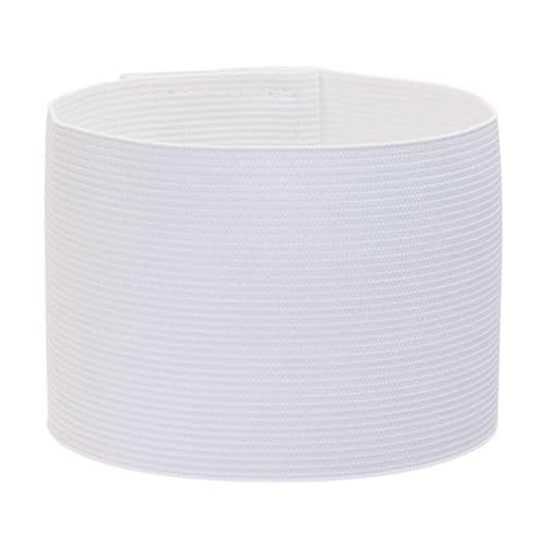 Blank Elastic Nylon Captain Armband for Soccer,Adjustable WristBand Protective Badge Sport Accessory for Leader,Volleyball Football Basketball,Training,Competition,Coach,Adults,1pcs - color: White