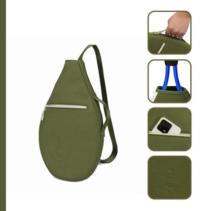 TOURBON Neoprene Padded Tennis Racket Bag Protector Cover Case with Zipper Pocket, Sports Backpack Sling Bag for Men Women