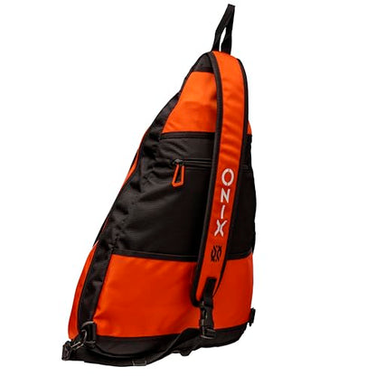 ONIX Pickleball Pro Team Sling Bag — Orange and Black with Adjustable Strap, Durable Construction, and Spacious Storage for All Your Pickleball Gear